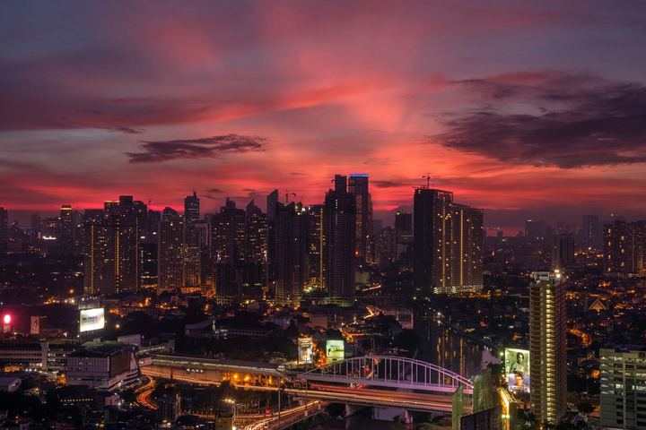 The city after sunset